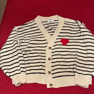 Old Navy Striped Cardigan with Heart Patch size 2x